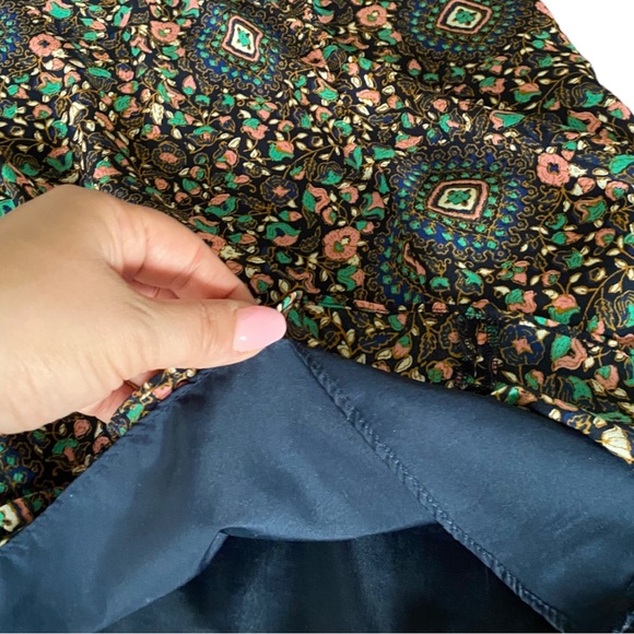 J.Crew Factory flutter sleeve navy blue floral zippered A-Lined dress size 12 - Picture 6 of 9